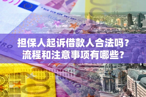 济南担保人起诉借款人合法吗？流程和注意事项有哪些？