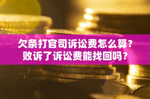 济南欠条打官司诉讼费怎么算？败诉了诉讼费能找回吗？