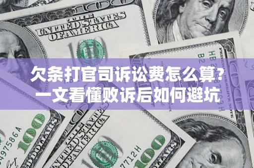 济南欠条打官司诉讼费怎么算？一文看懂败诉后如何避坑